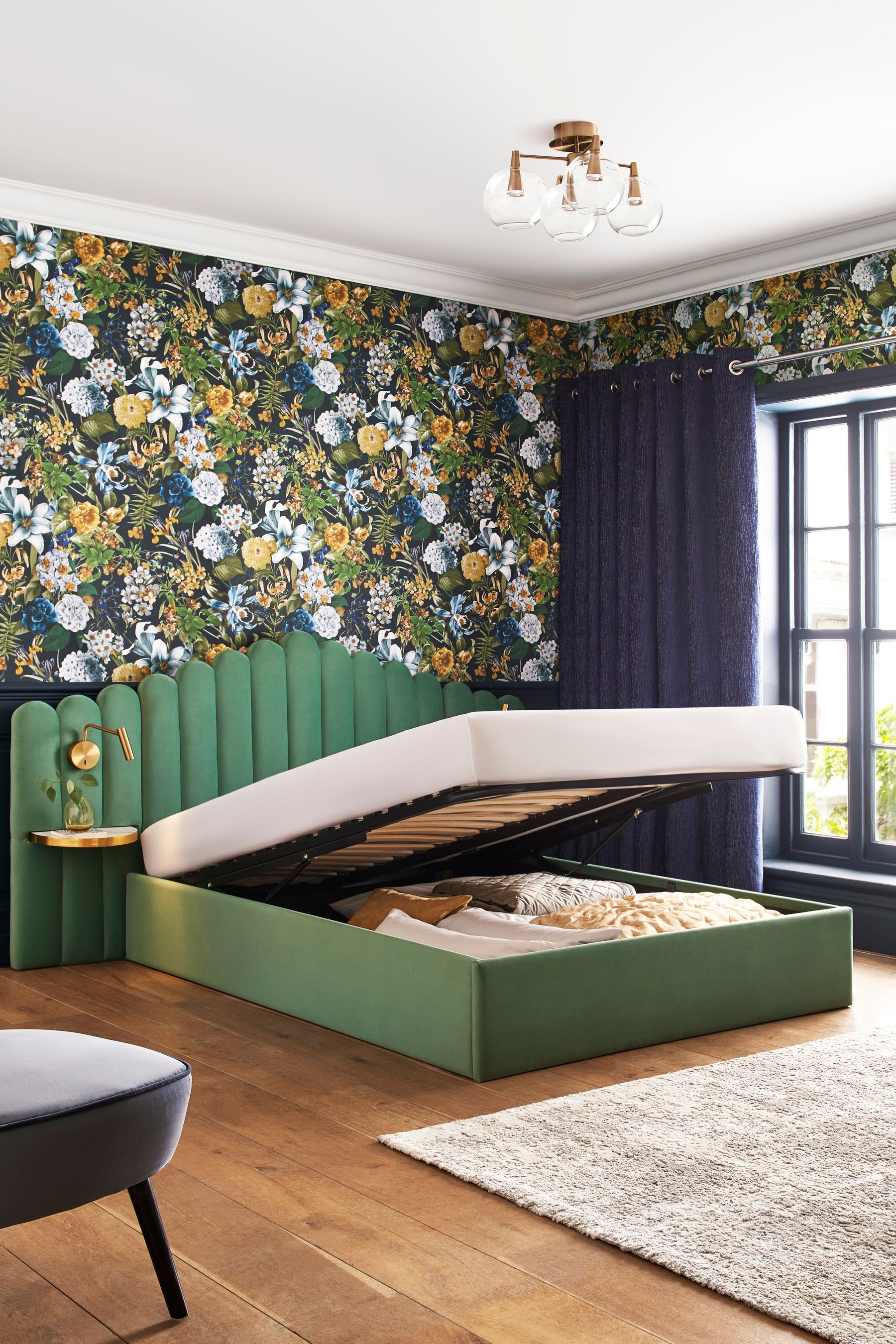 Dark green ottoman shop bed