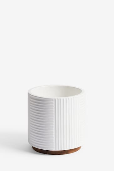 White Outdoor Bronx Patterned Planter