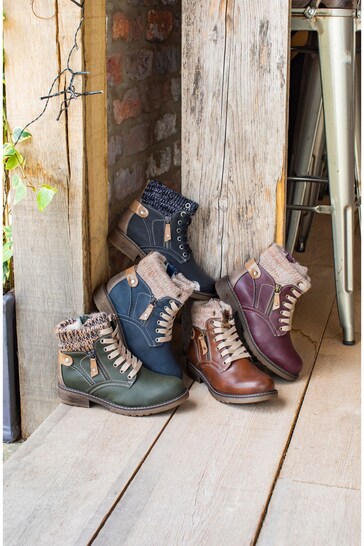 pavers navy ankle boots