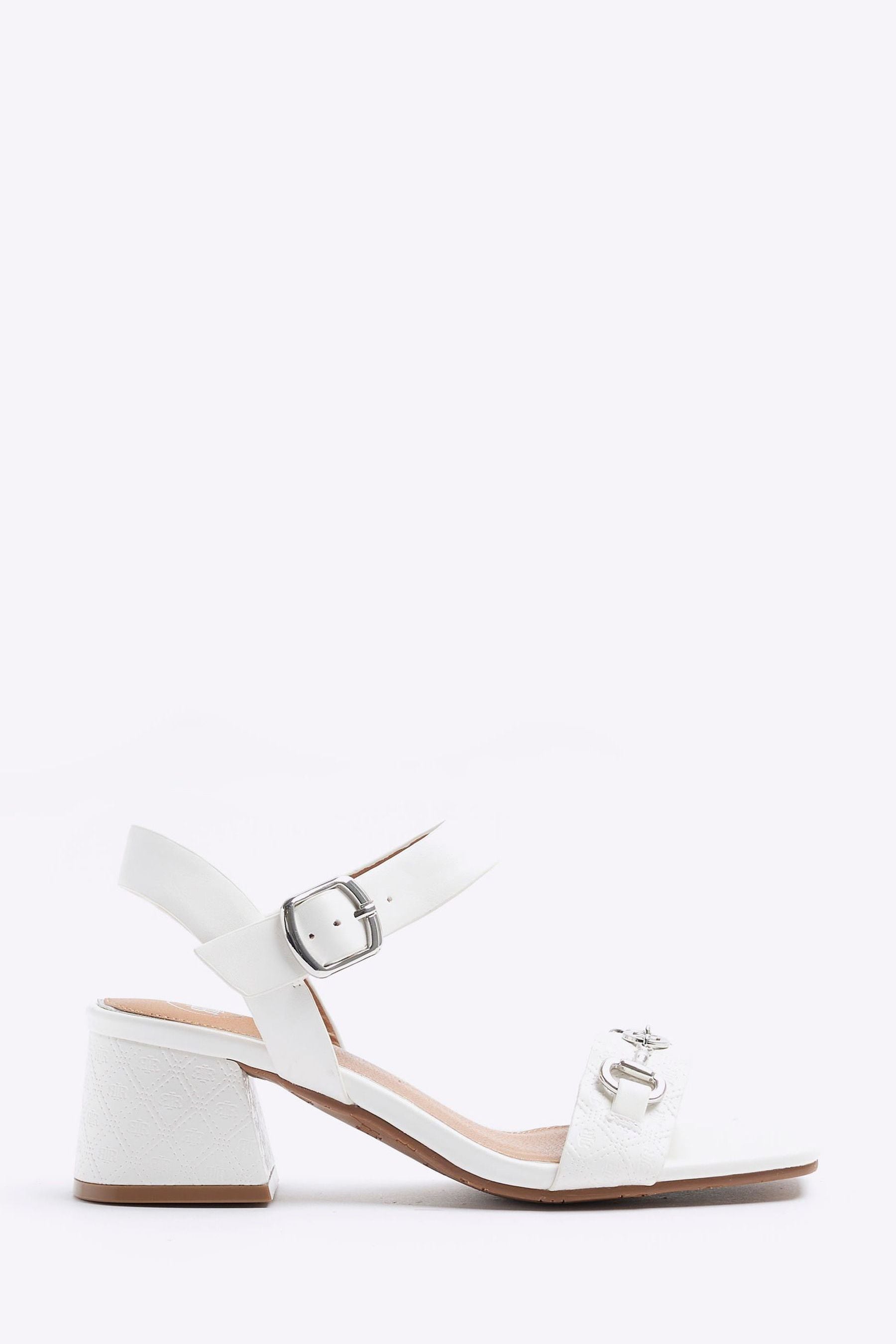 Buy River Island White Snaffle Low Block Heeled Sandals from the Next UK online shop