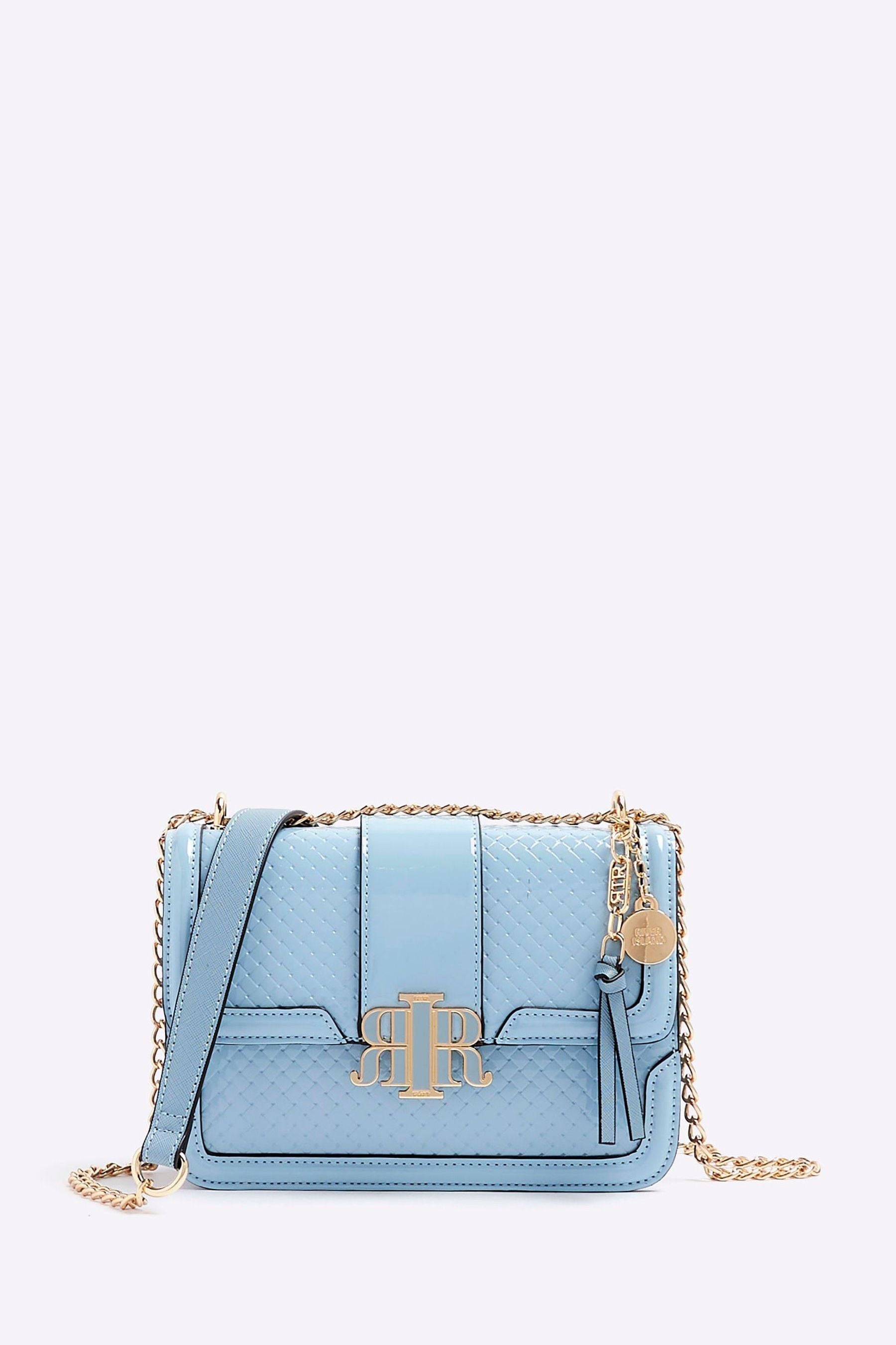 Buy River Island Blue Embossed Woven Satchel Bag from Next Qatar