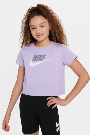Nike Purple Futura Cropped T-Shirt