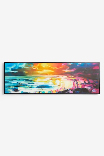 Multicolour Artist Collection 'Harris Panorama' Landscape by Scott Naismith Framed Canvas Wall Art