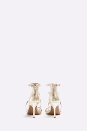 River Island Gold Closed Cross Strap Sandals - Image 2 of 4