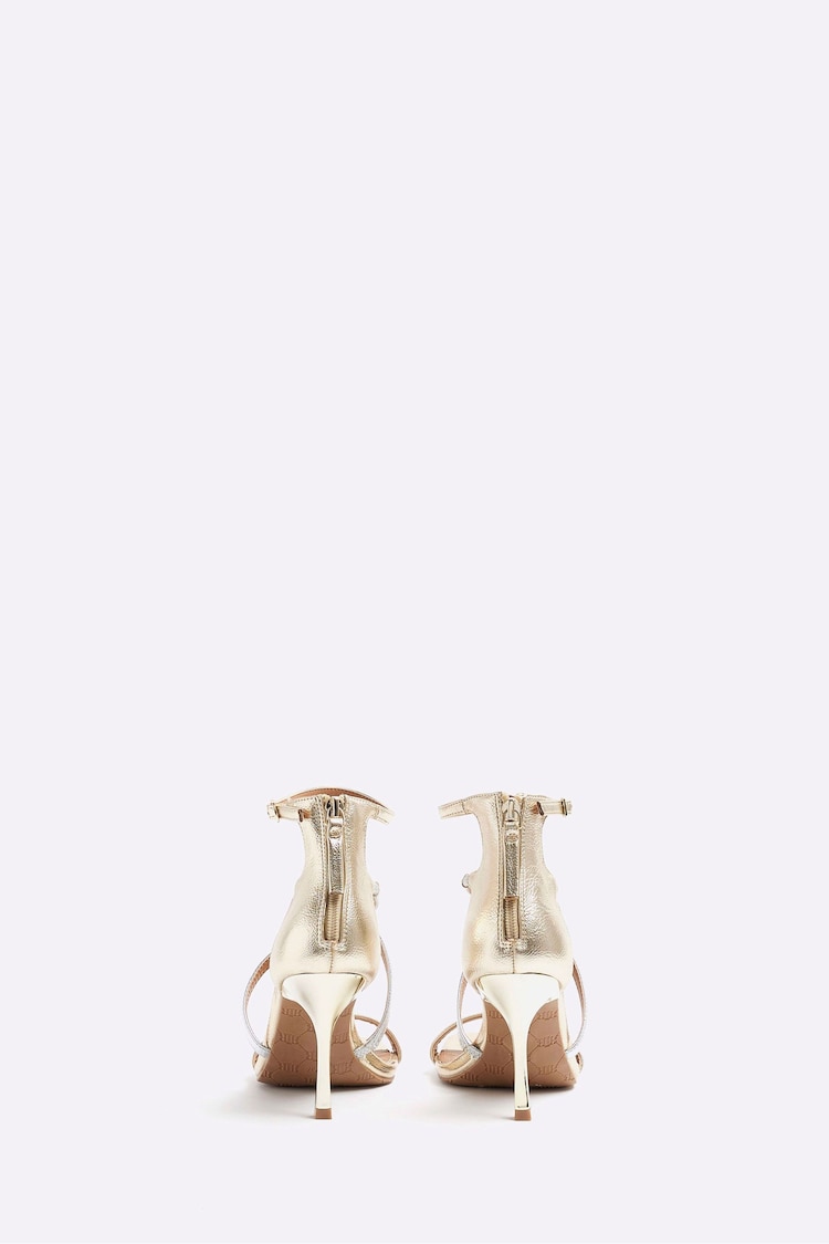 River Island Gold Closed Cross Strap Sandals - Image 2 of 4