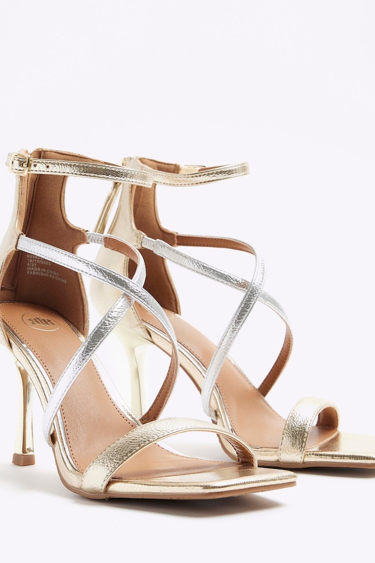 River Island Gold Closed Cross Strap Sandals - Image 4 of 4