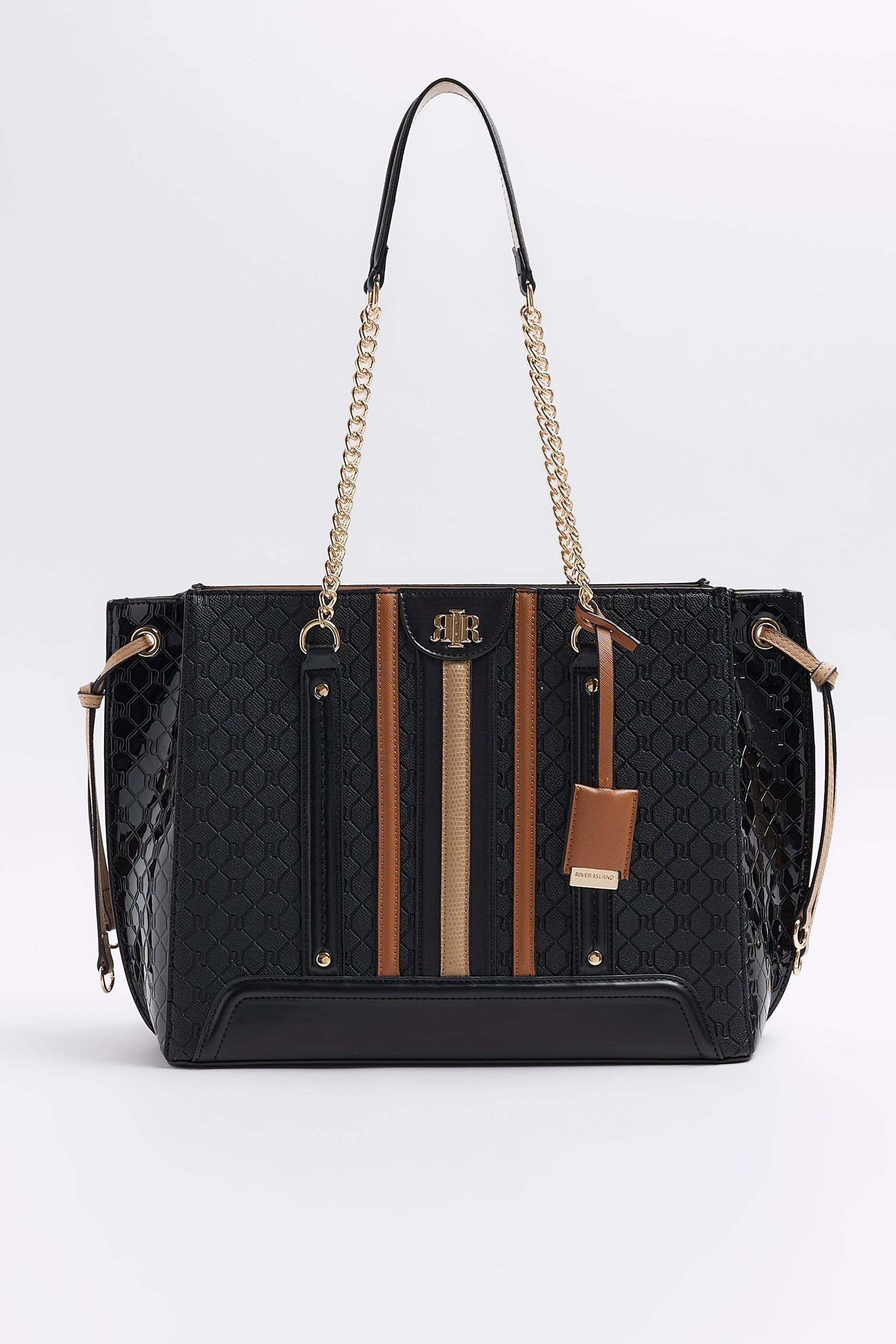Buy River Island Black Panelled Wing Tote Bag from Next United Arab Emirates