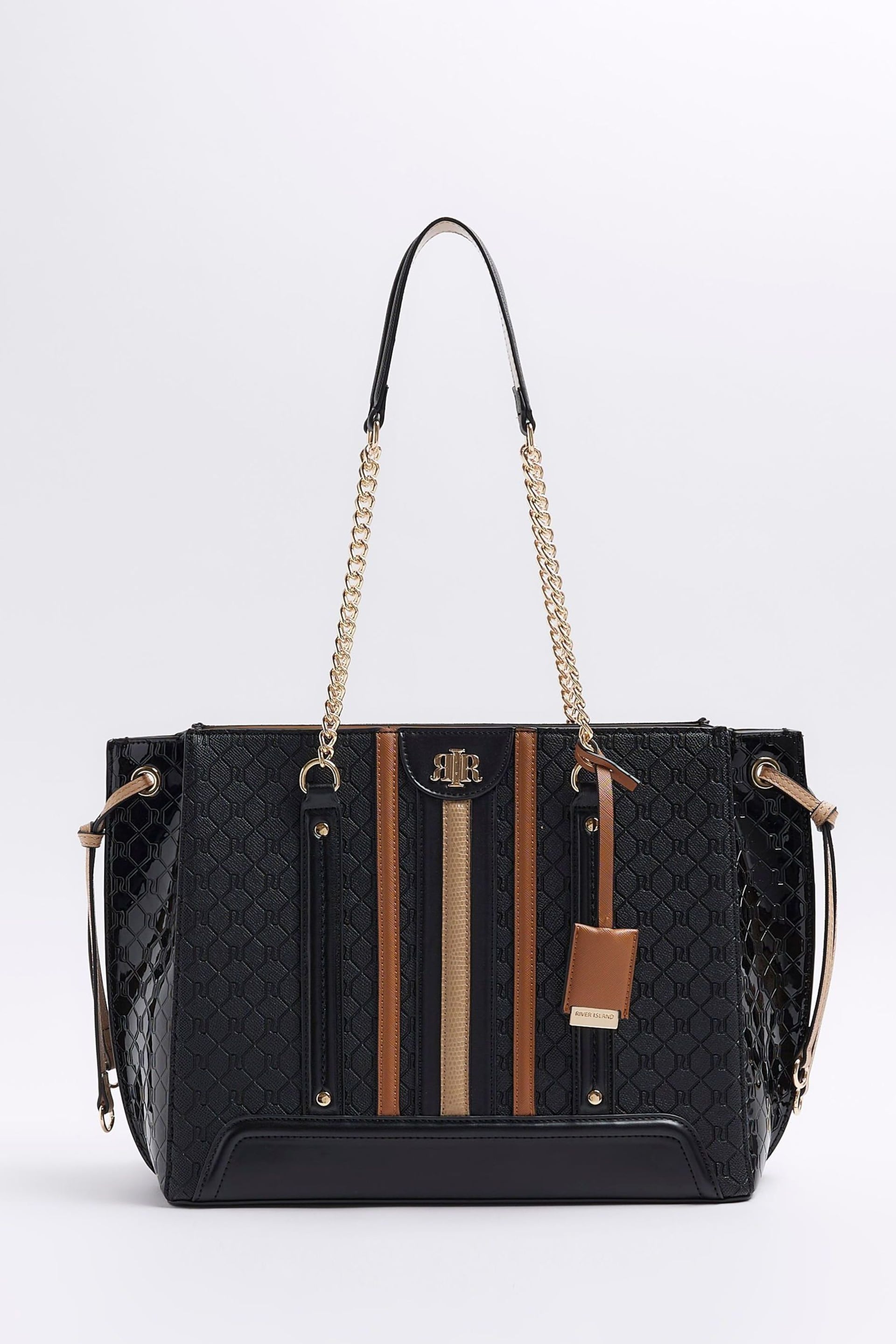 River Island Black Panelled Wing Tote Bag - Image 1 of 4