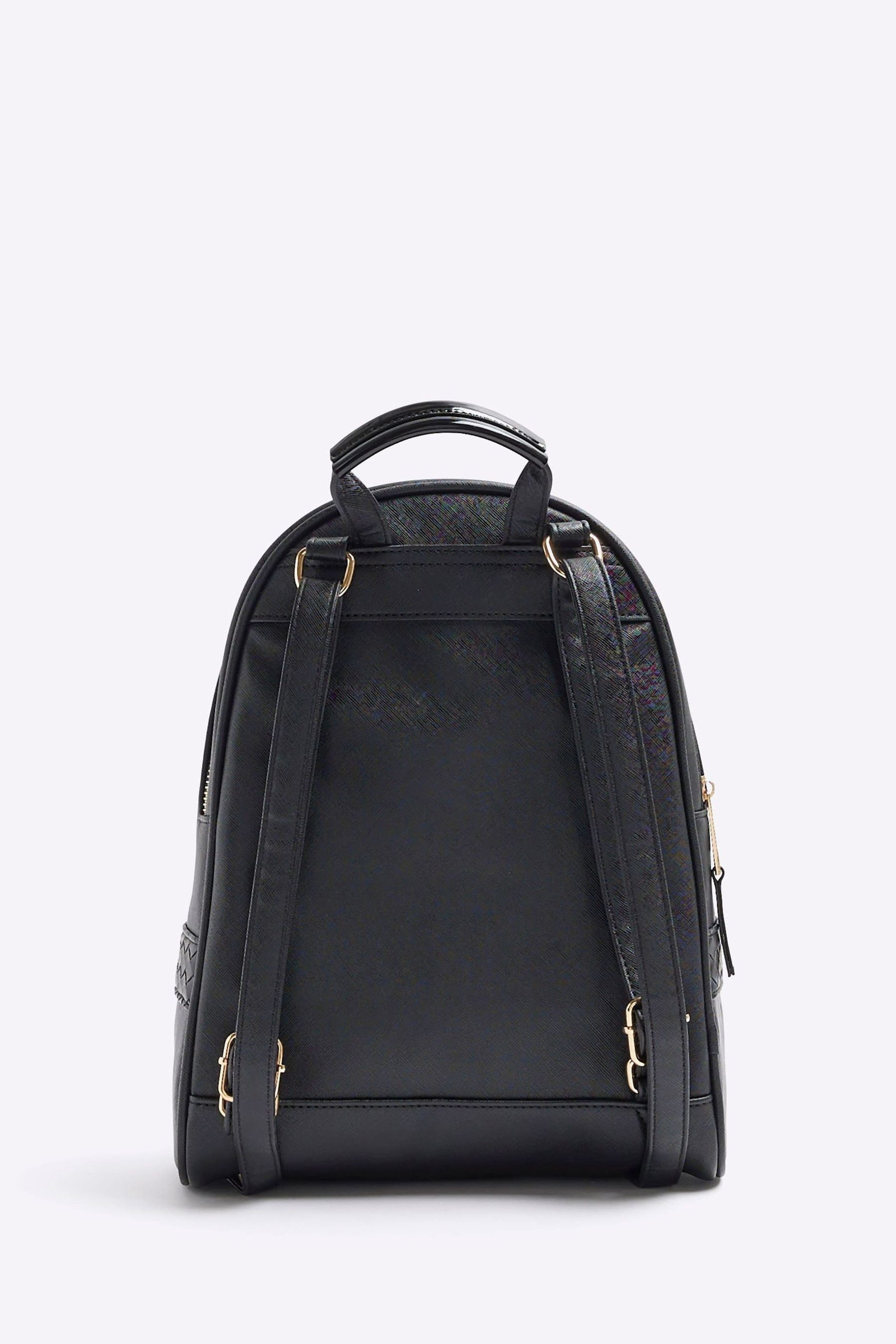 Black backpack river island on sale