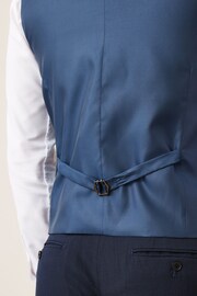 Navy Blue Wool Mix Textured Suit Waistcoat - Image 5 of 8