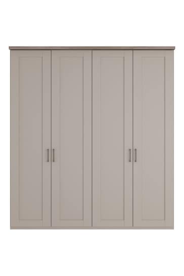 Wiemann Pebble Grey Truro 4 Door Wood Semi Fitted Wardrobe