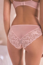 Light Pink High Leg Comfort Lace Knickers - Image 4 of 6