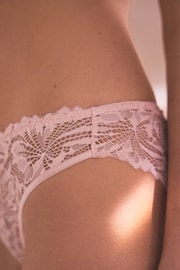 Light Pink High Leg Comfort Lace Knickers - Image 5 of 6