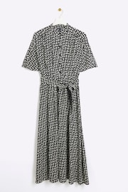 River Island Black Printed Belted Button Shirt Dress - Image 5 of 6