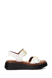 Dune London White Buckle Flatform Loells Sandals - Image 4 of 7