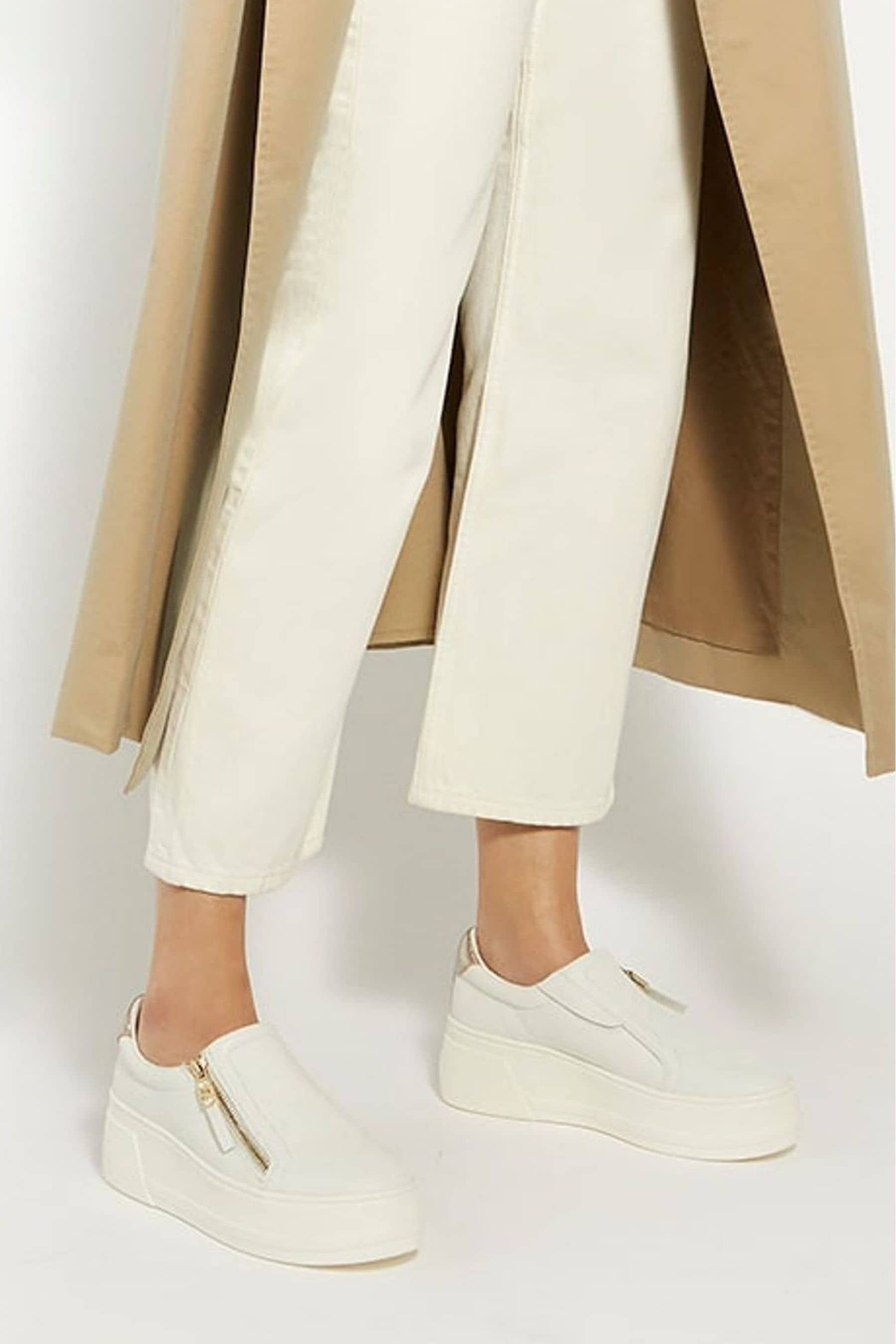 Dune London White Episodic Flatform Slip On Trainers