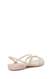 Dune London Gold Regular Fit Dune Nightengale Embellished Flat Sandals - Image 5 of 6