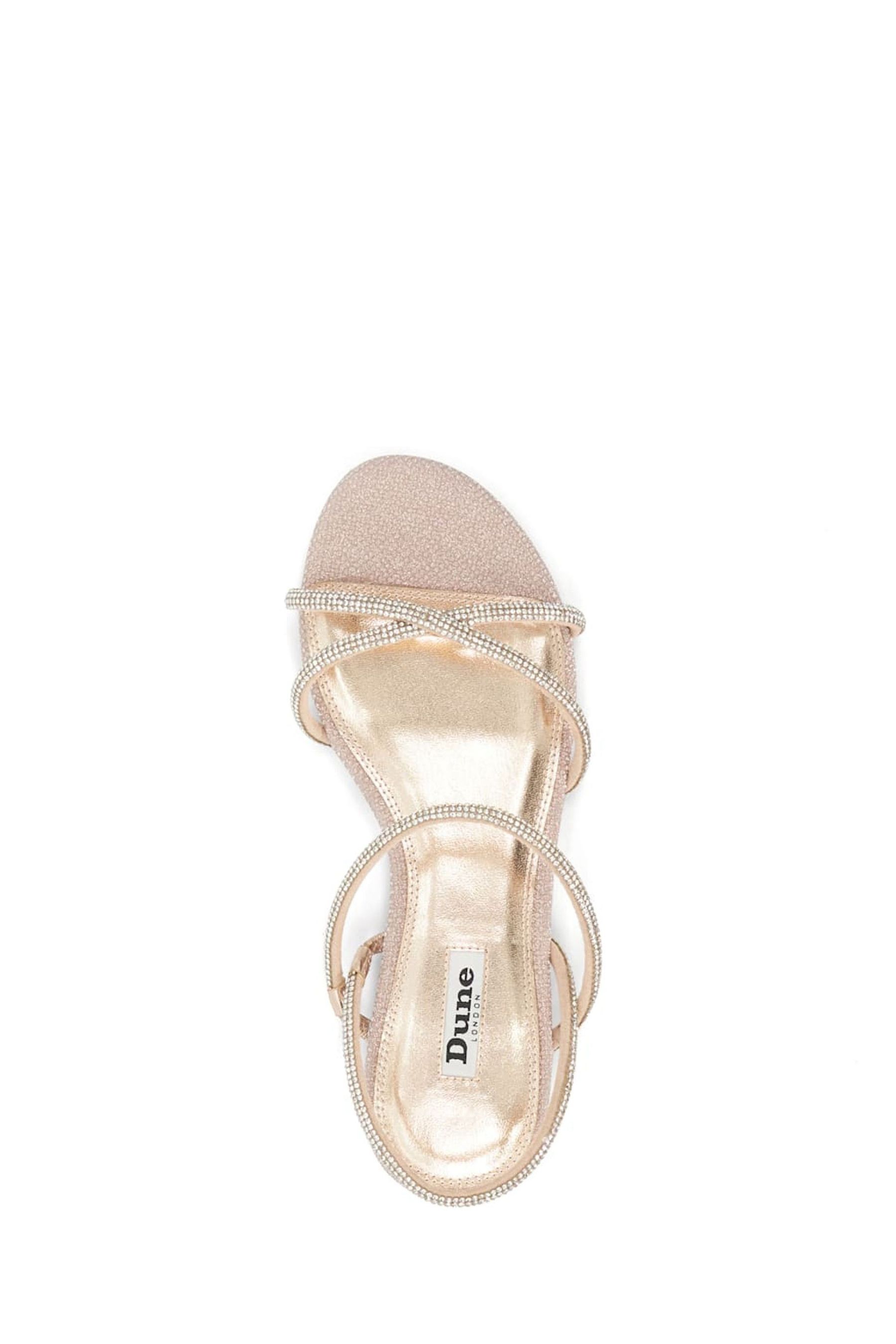 Dune London Gold Regular Fit Dune Nightengale Embellished Flat Sandals