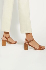 Dune London Brown Regular Fit Jelly Two Part Block Heel Sandals - Image 1 of 6