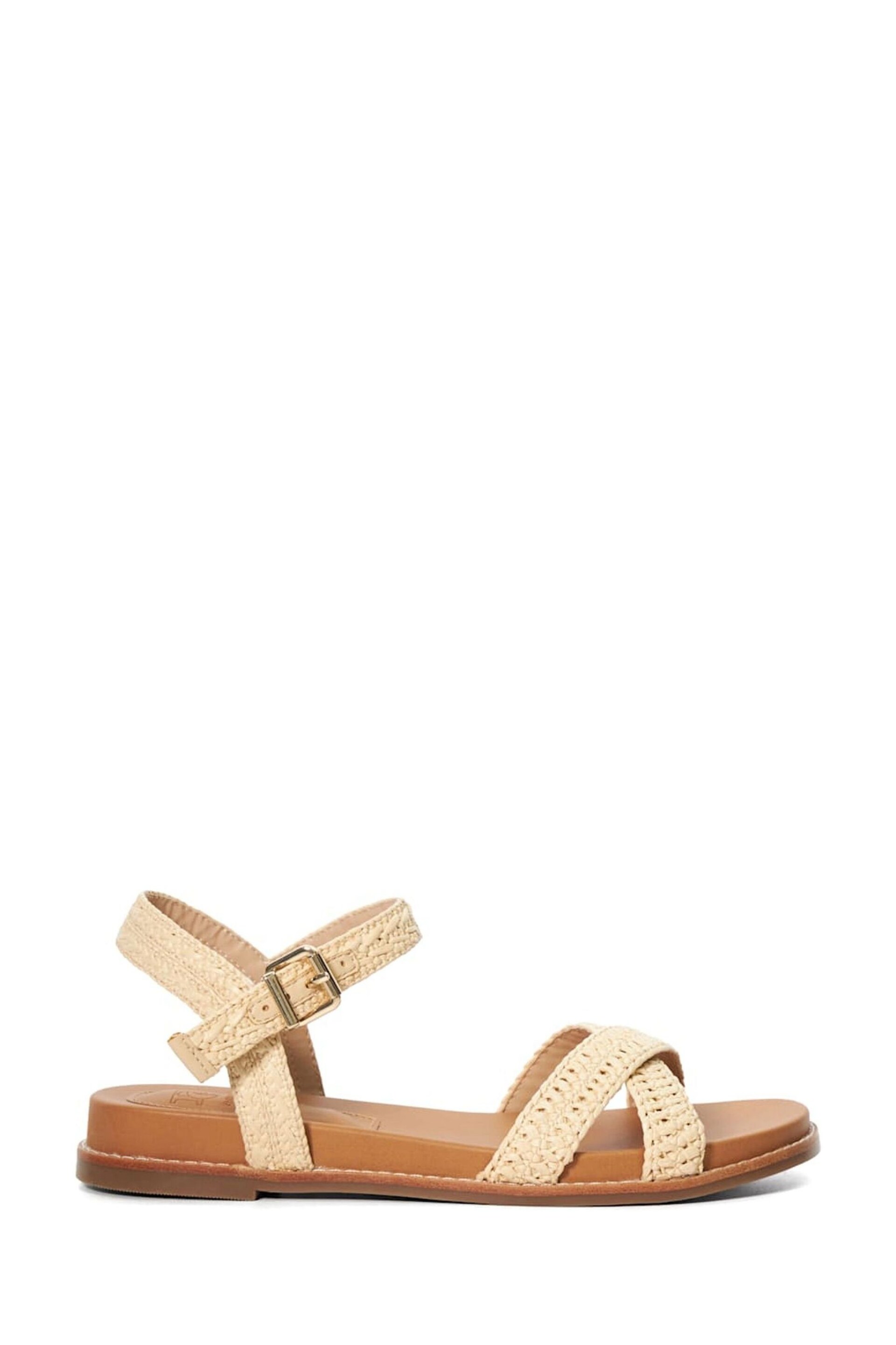 Dune London Natural Lassey Cross-Strap Sandals - Image 3 of 6