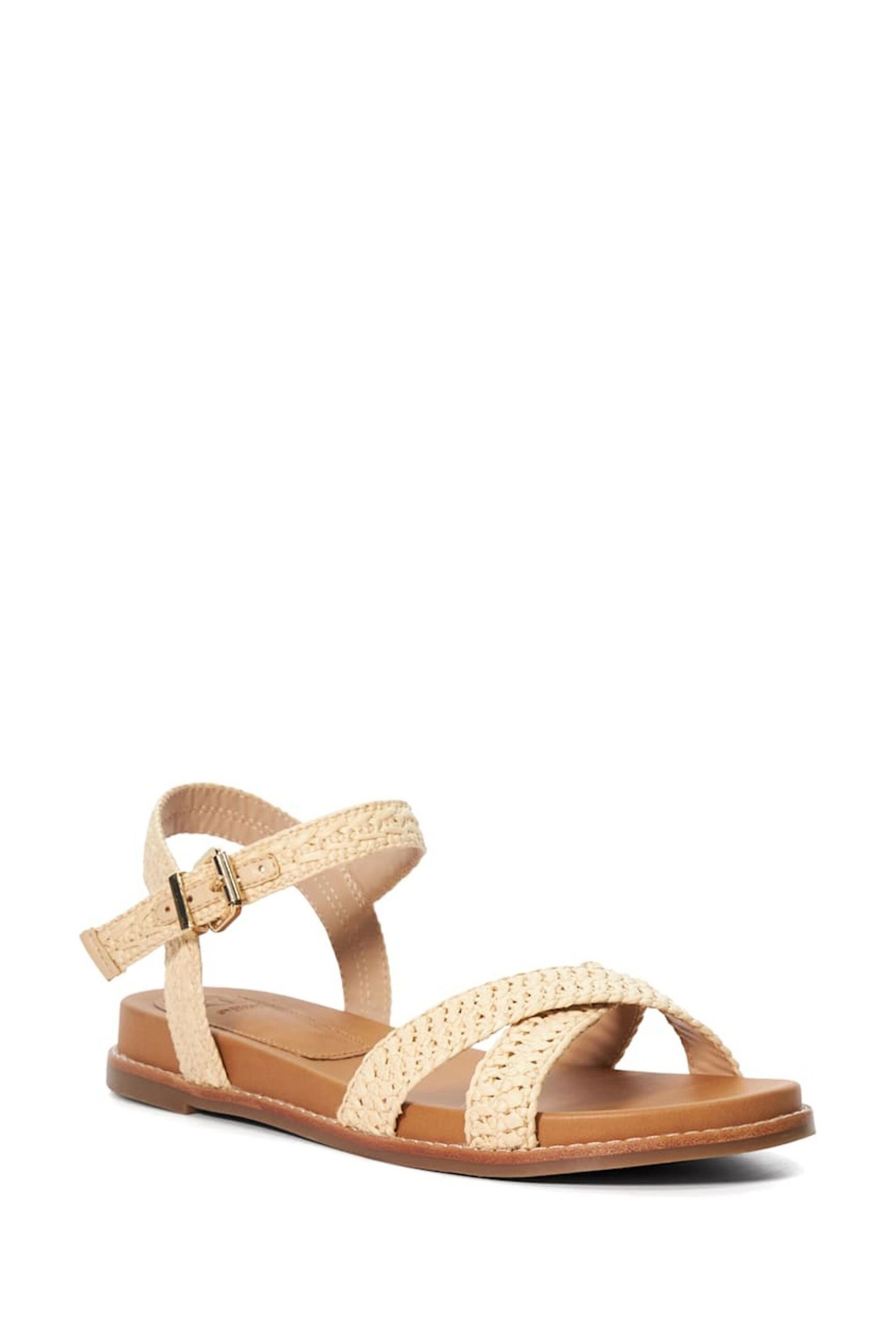 Dune London Natural Lassey Cross-Strap Sandals - Image 4 of 6