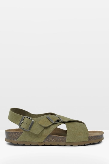 Celtic & Co. Green Cross-Over Buckle Sandals