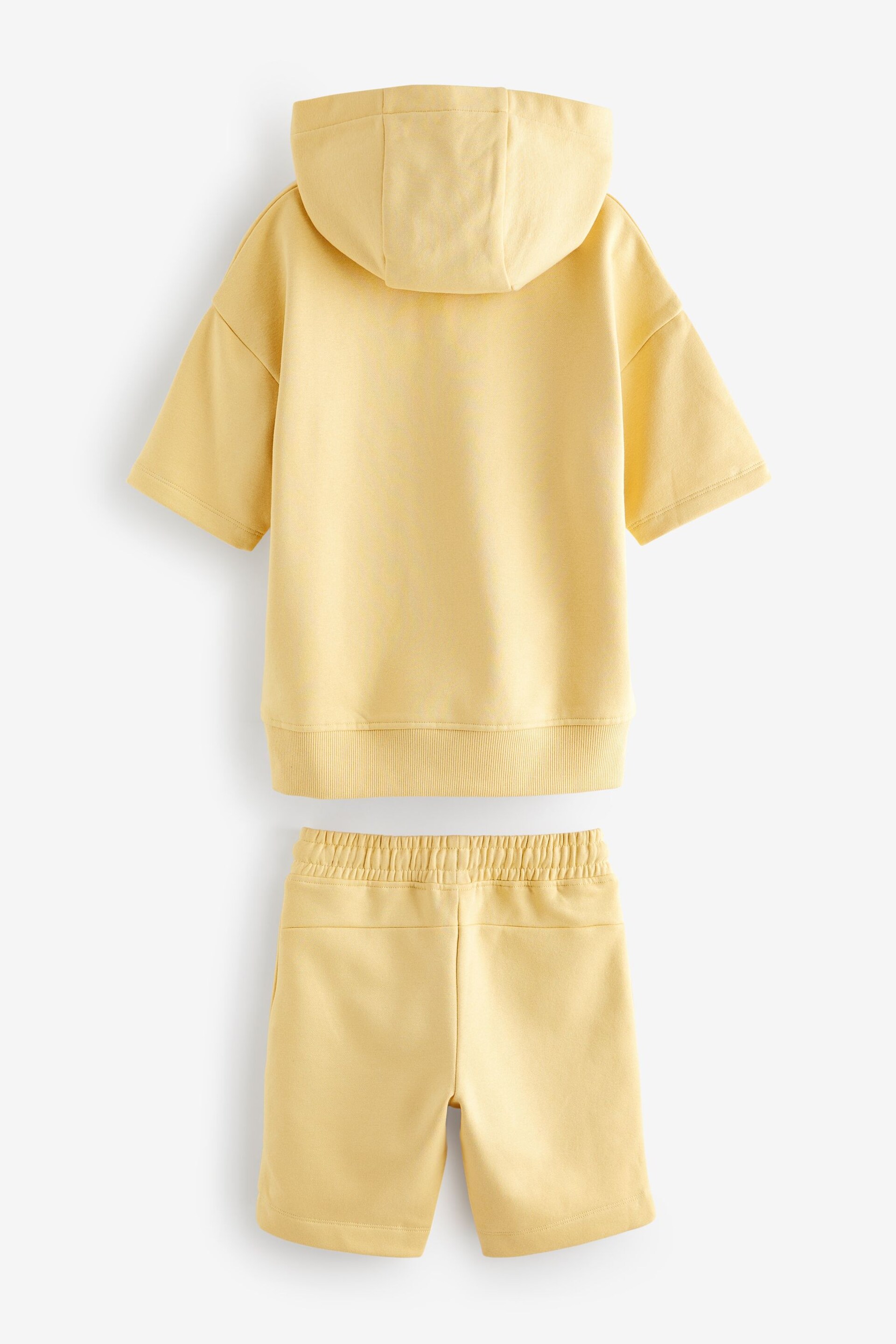 Buttermilk Yellow Short Sleeve Hoodie and Shorts Set (3-16yrs) - Image 5 of 6