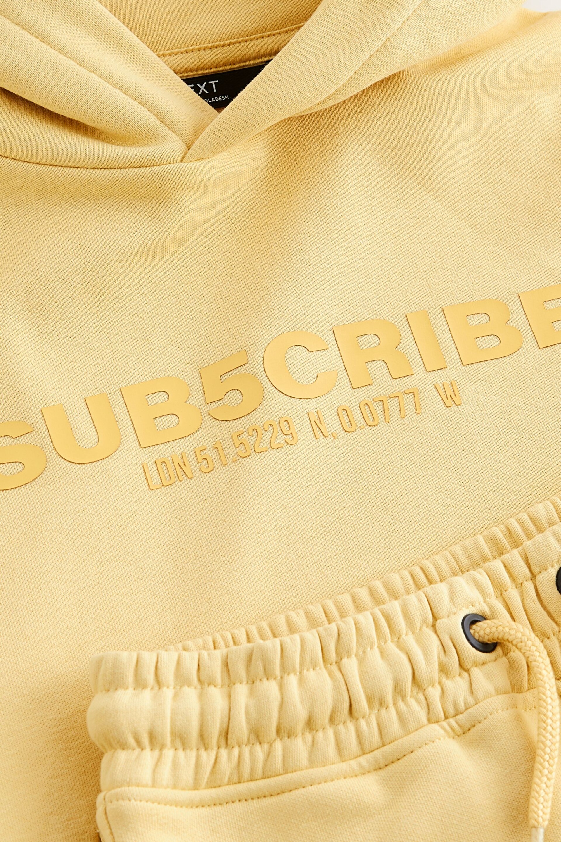 Buttermilk Yellow Short Sleeve Hoodie and Shorts Set (3-16yrs) - Image 6 of 6