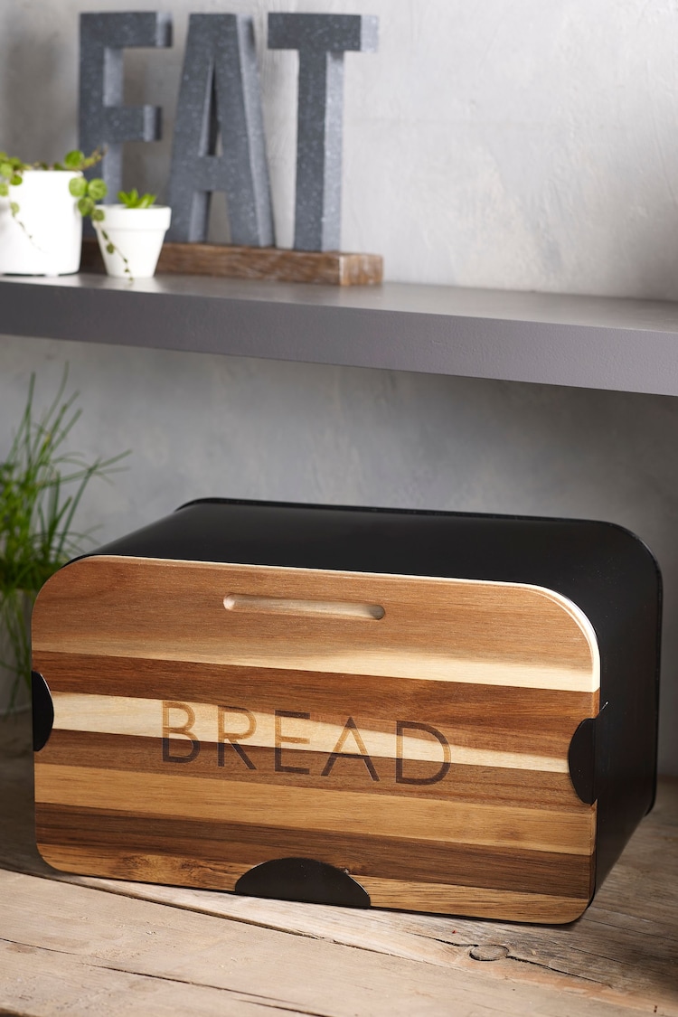 Black Black Bronx Bread Bin and Bread Board - Image 1 of 6