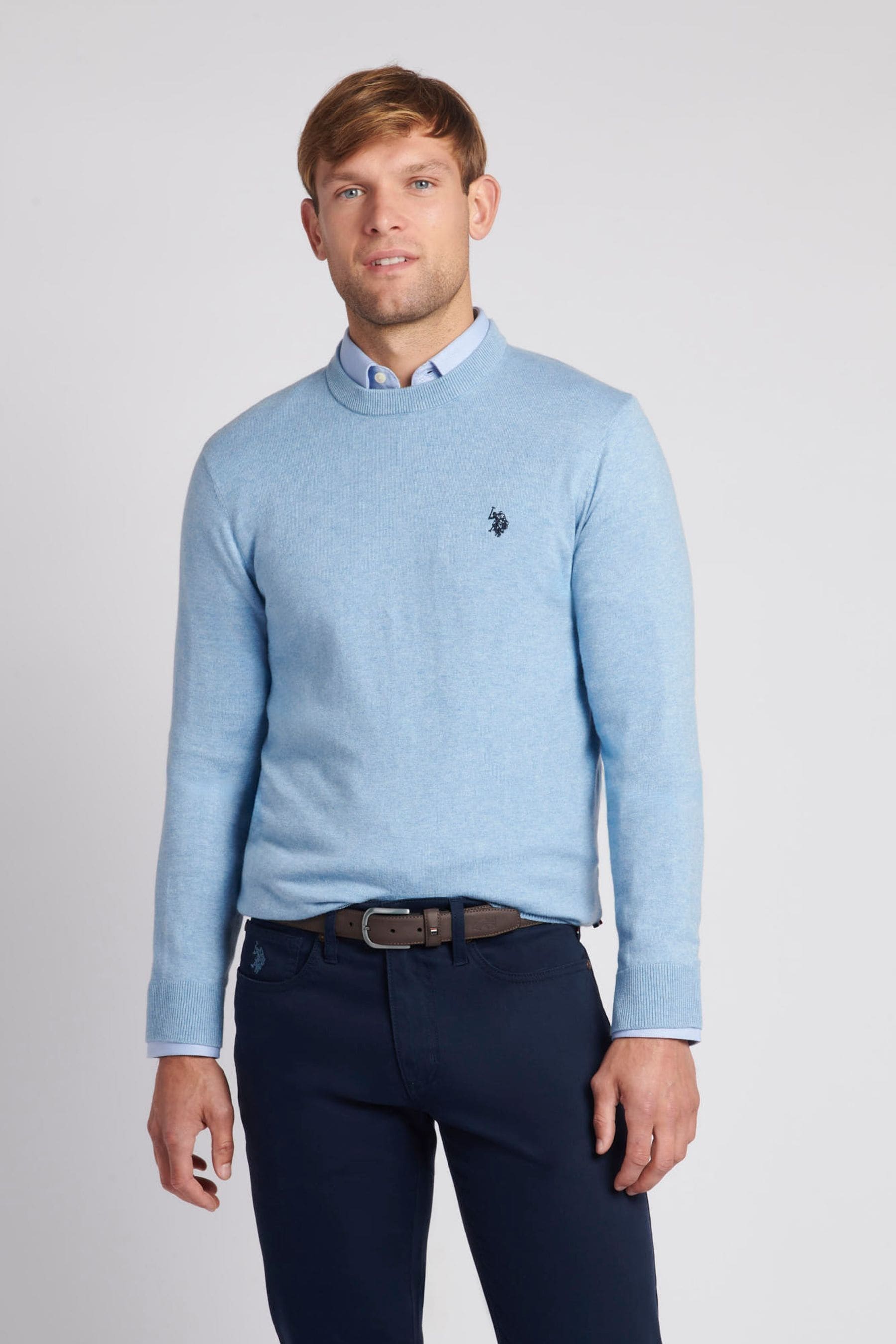 Crew neck polo sweater discount