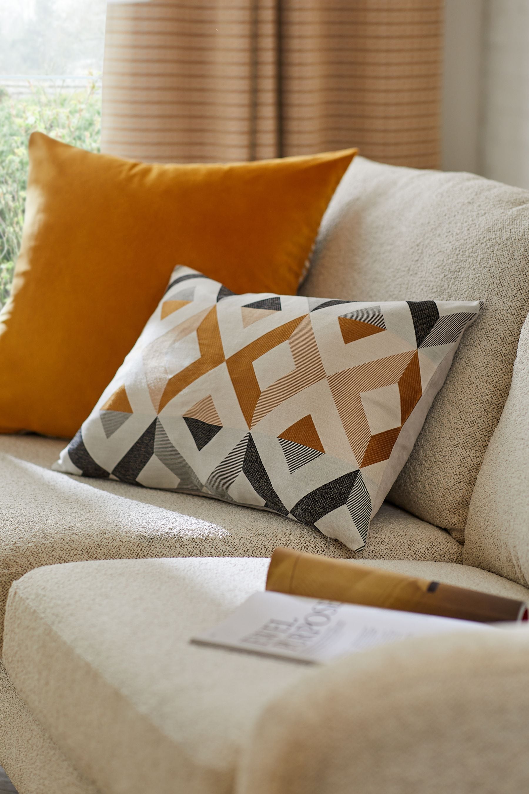 Buy Grey 40 x 59cm Bronx Diamond Geometric Cushion from Next Luxembourg