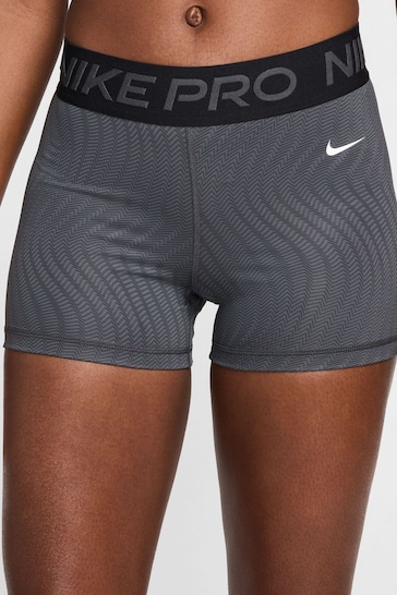 Nike Black Dri-FIT Pro Mid Rise 3 Printed Shorts
