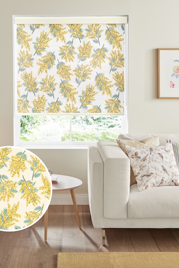 Cath Kidston Yellow Mimosa Flower Citrine Made To Measure Roller Blind