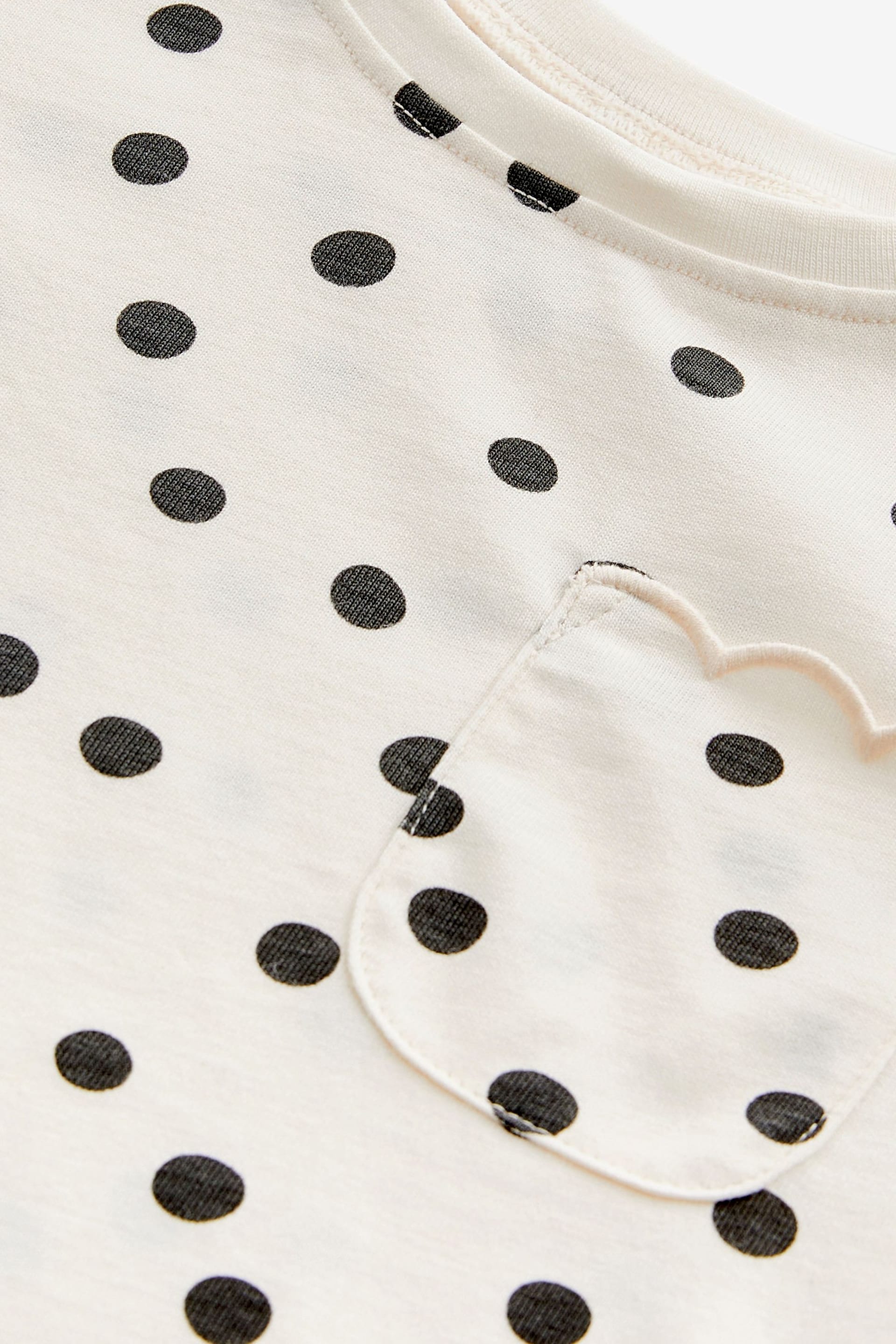 White Polka Dots Short Sleeve Scallop T-Shirt (3mths-7yrs) - Image 7 of 7