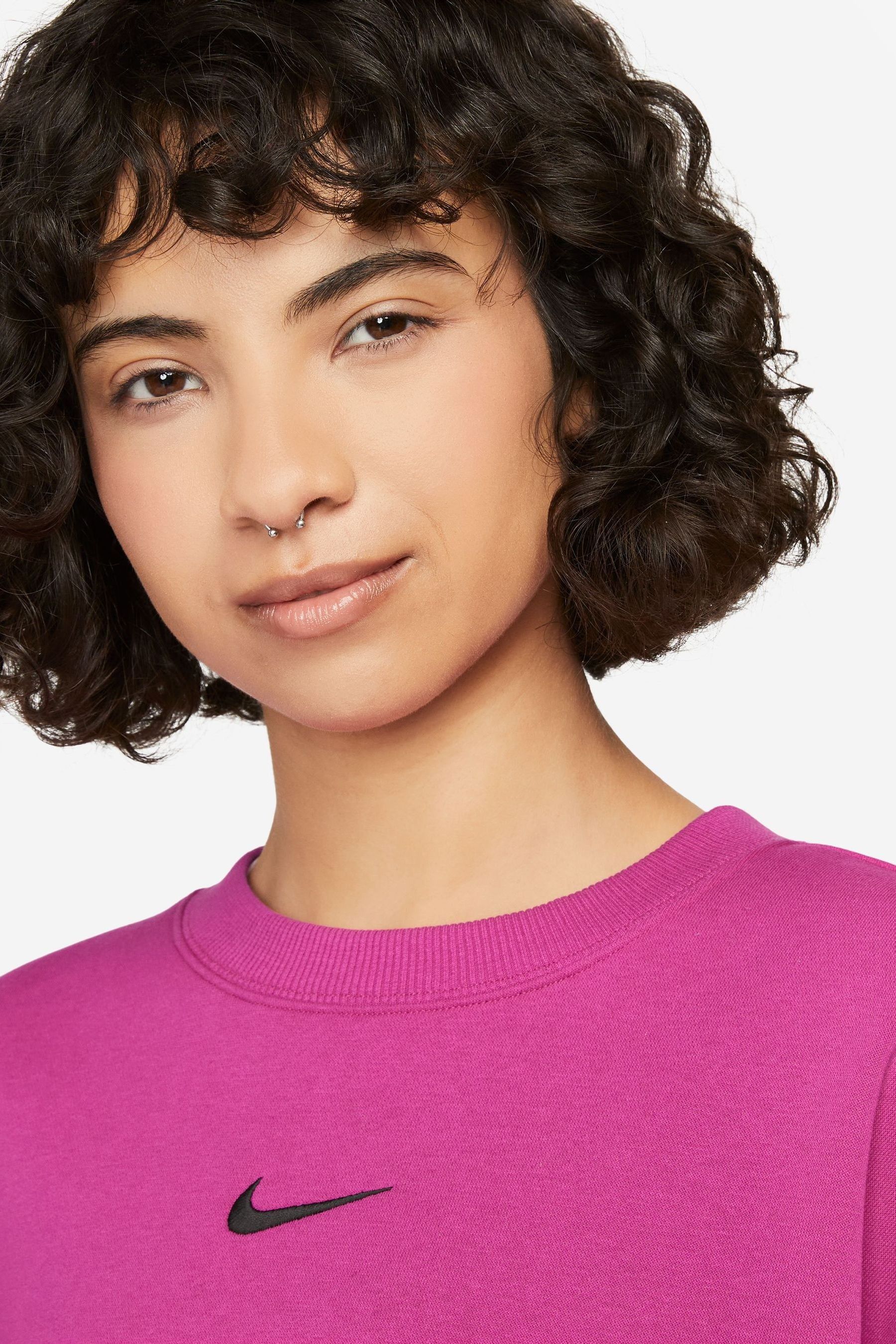 Nike blush mini swoosh oversized deals sweatshirt
