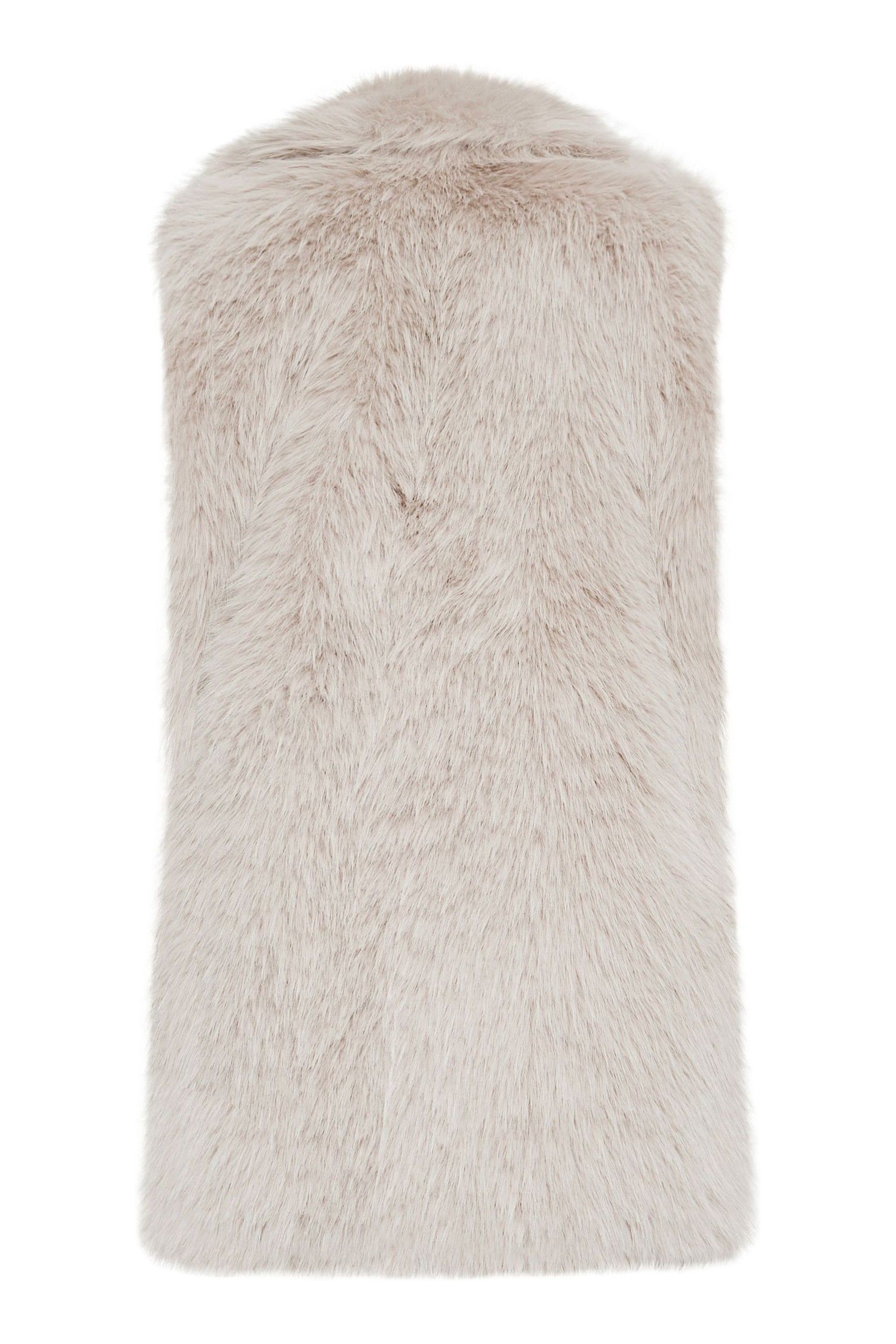 Buy PixieGirl Petite Natural Long Faux Fur Gilet from Next Luxembourg
