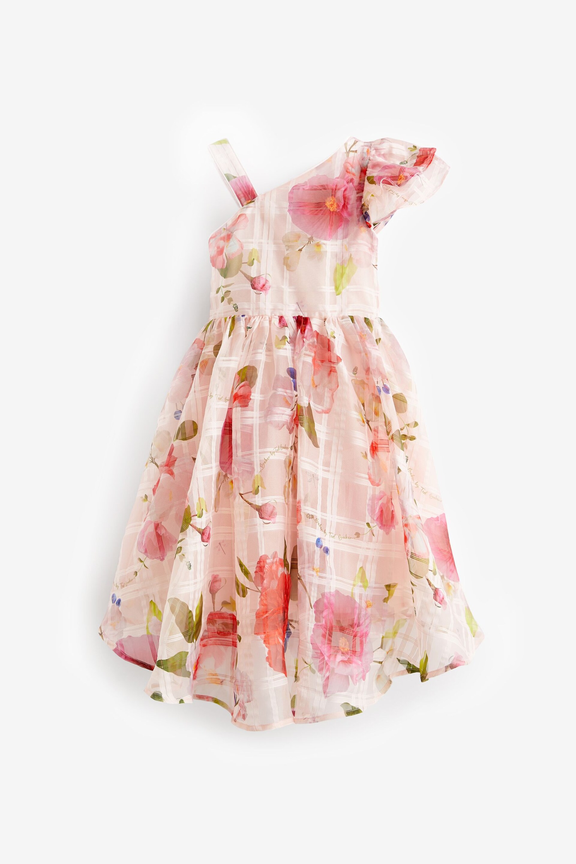 Baker by Ted Baker Floral One Shoulder Burnout Dress - Image 8 of 10