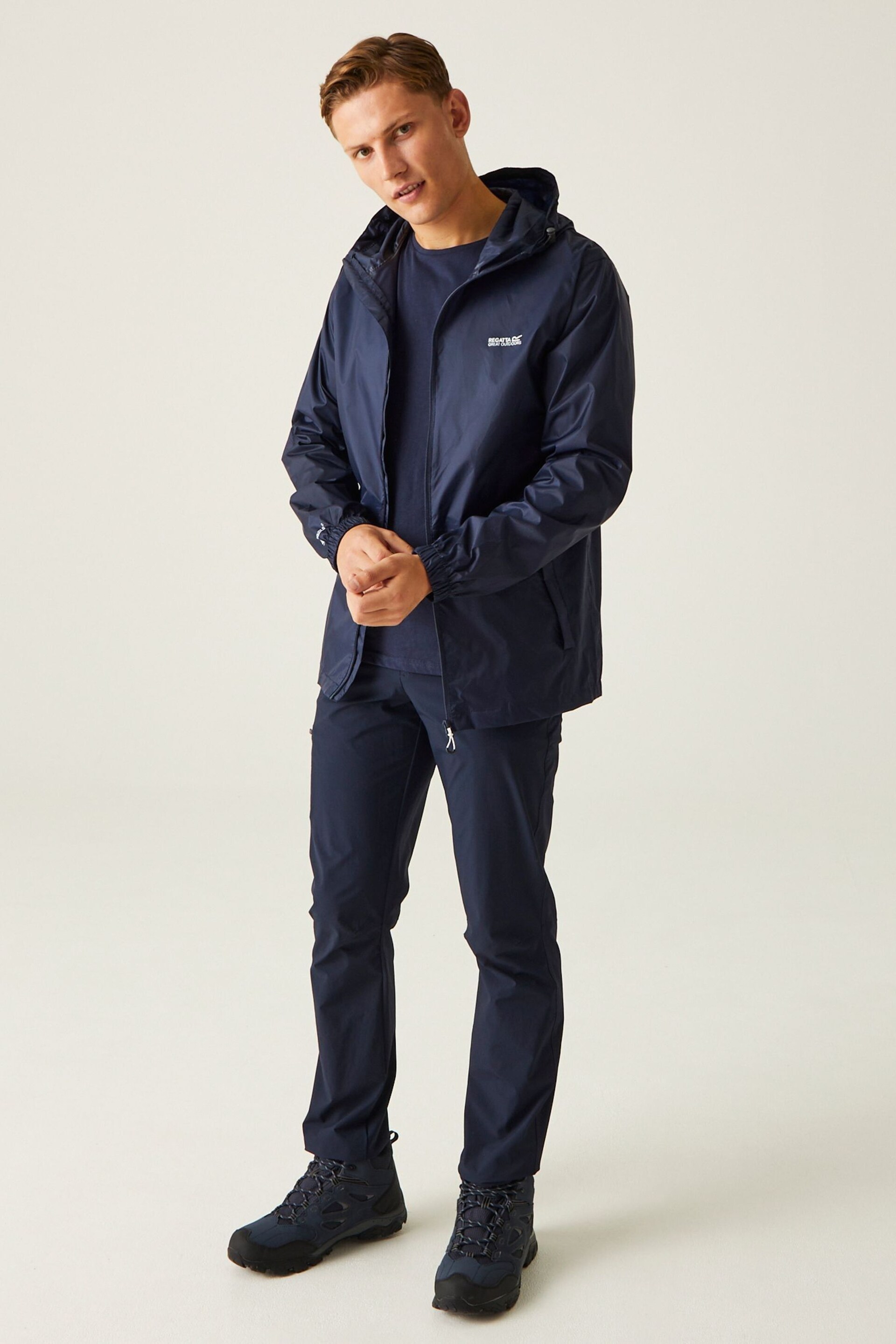 Regatta Navy Mens Waterproof Pack It Jacket - Image 3 of 9