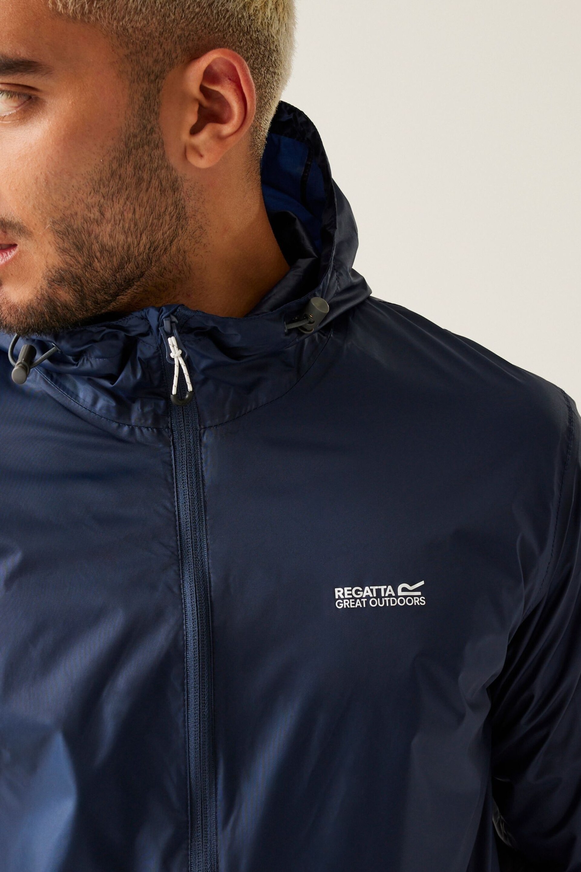 Regatta Navy Mens Waterproof Pack It Jacket - Image 5 of 9