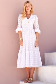 Aspiga Victoria Broderie White Dress - Image 1 of 8