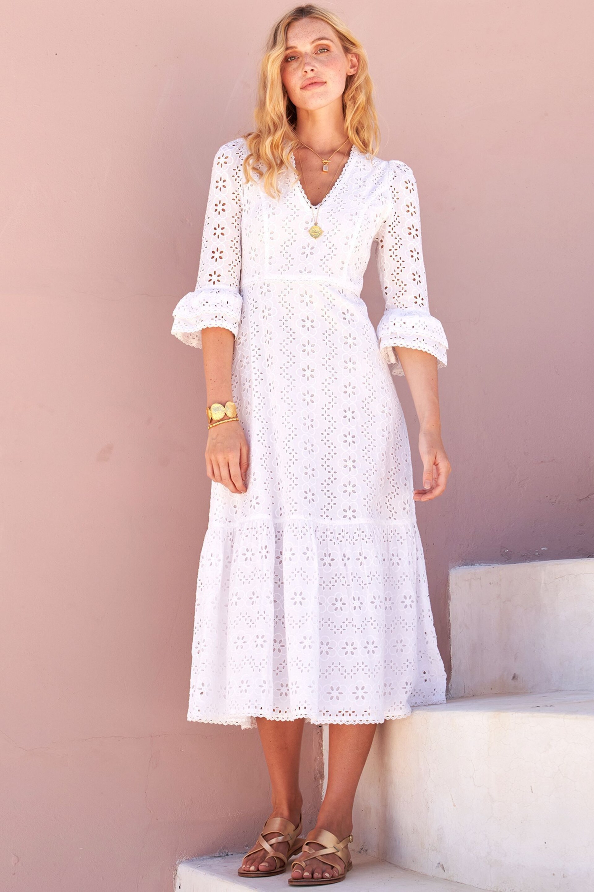 Aspiga Victoria Broderie White Dress - Image 2 of 8