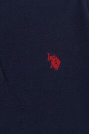 U.S. Polo Assn. Mens Grey Funnel Neck Quarter Zip Knit Sweatshirt - Image 8 of 8