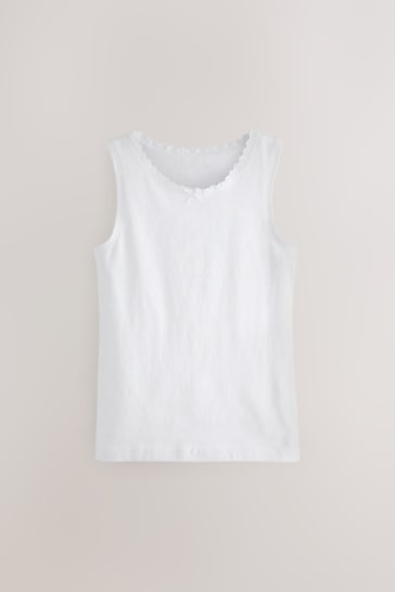 White Lace Trim Vest 3 Pack (1.5-16yrs)