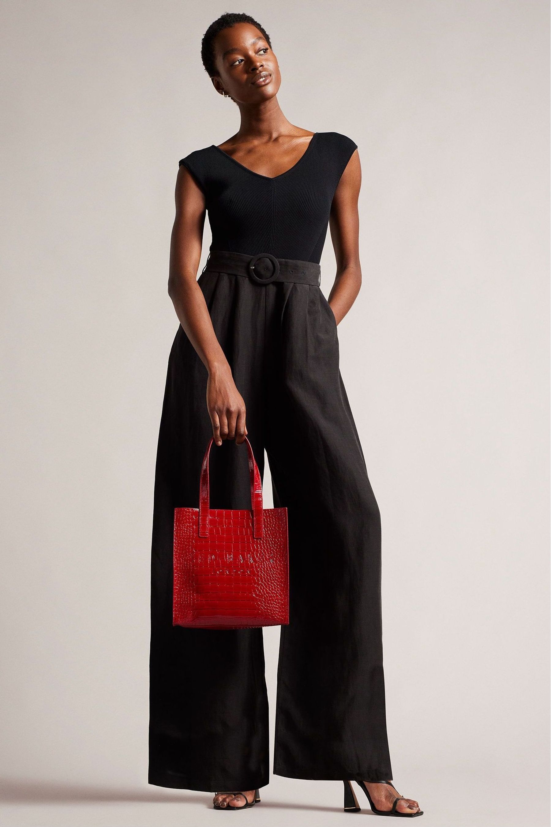 Buy Ted Baker Small Red Reptcon Imitation Croc Icon Bag from Next Lithuania