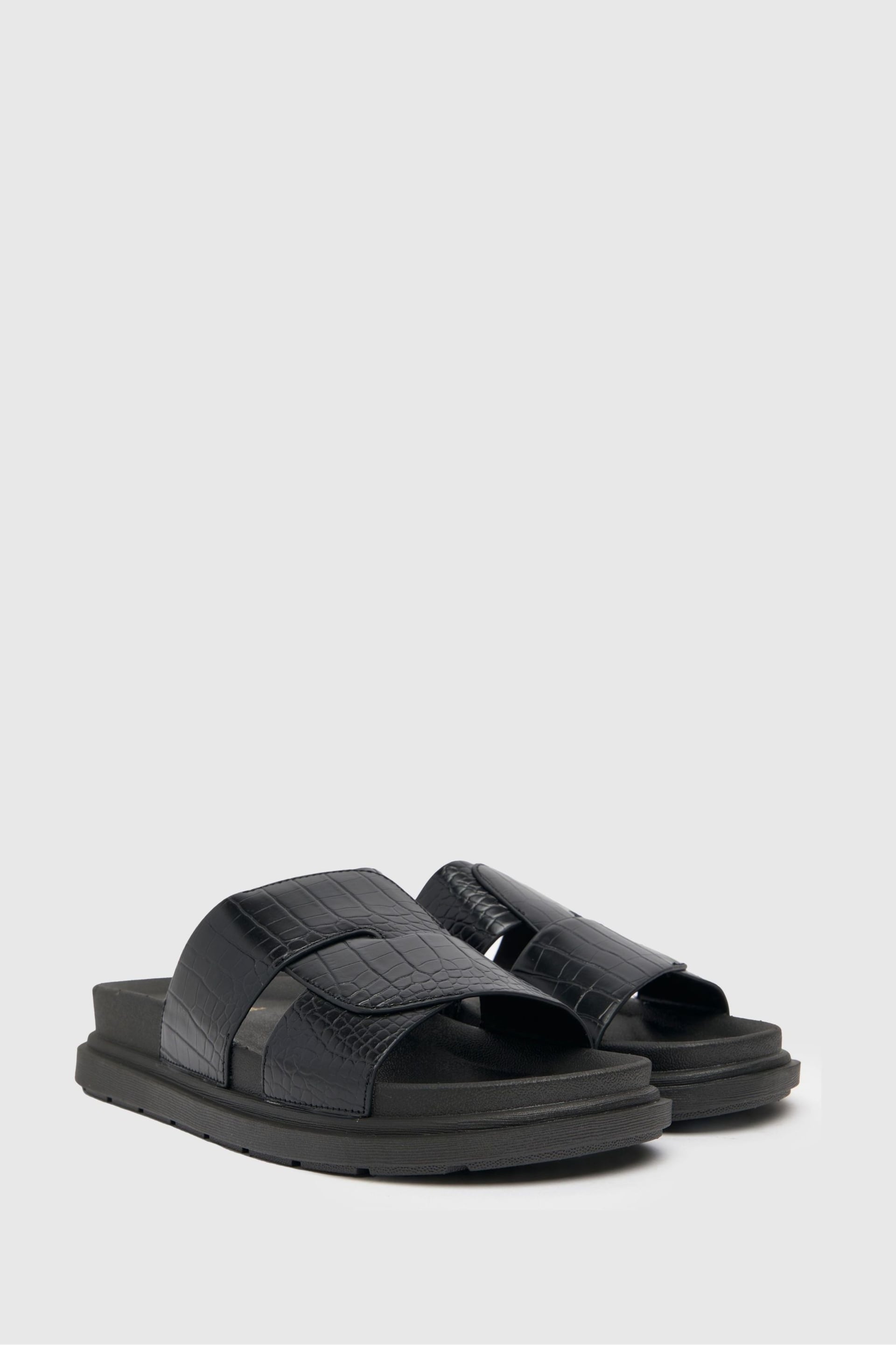 Schuh Tally Croc Cross Strap Footbed Sandals - Image 2 of 2