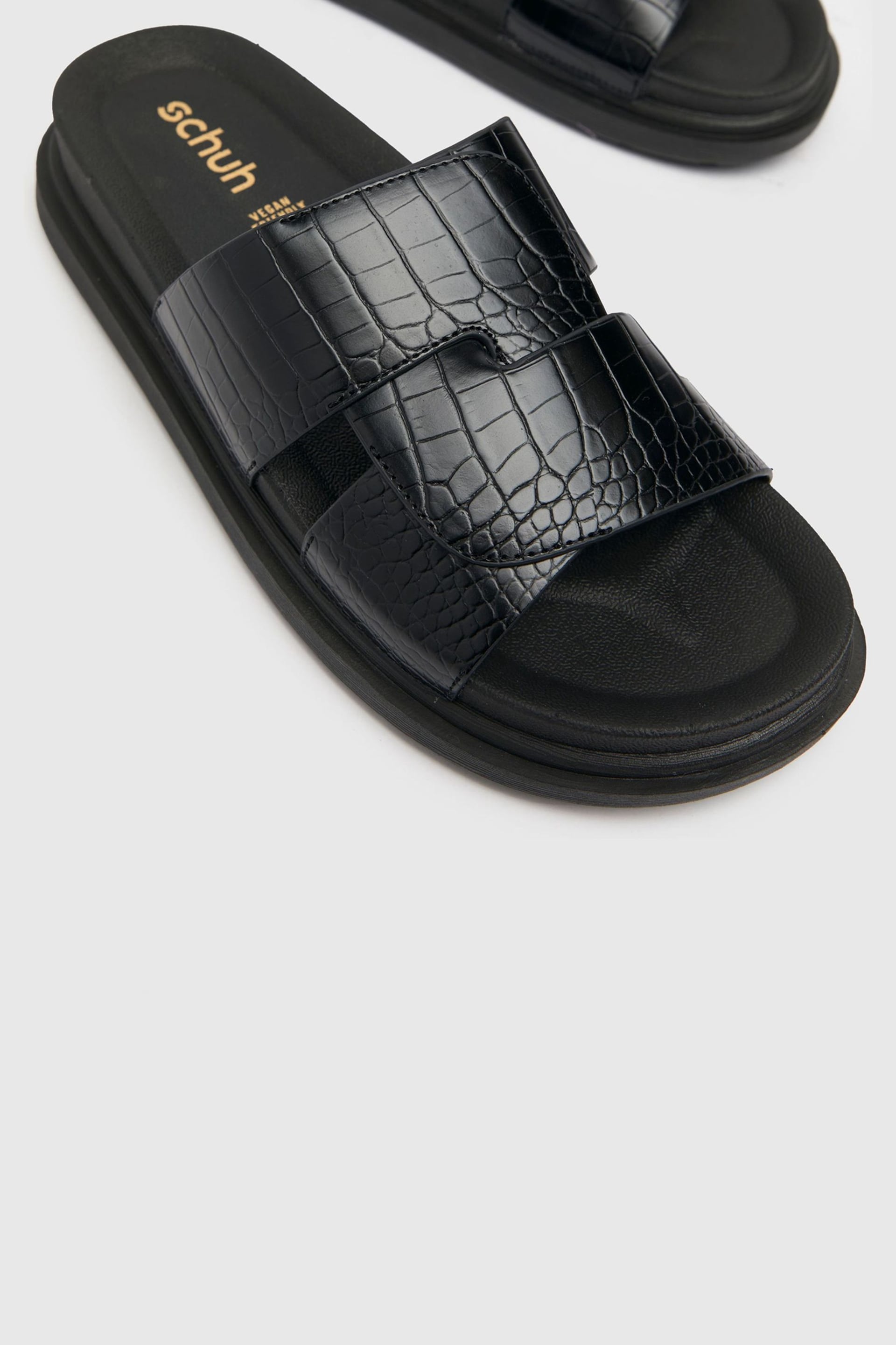 Schuh Tally Croc Cross Strap Footbed Sandals - Image 4 of 4