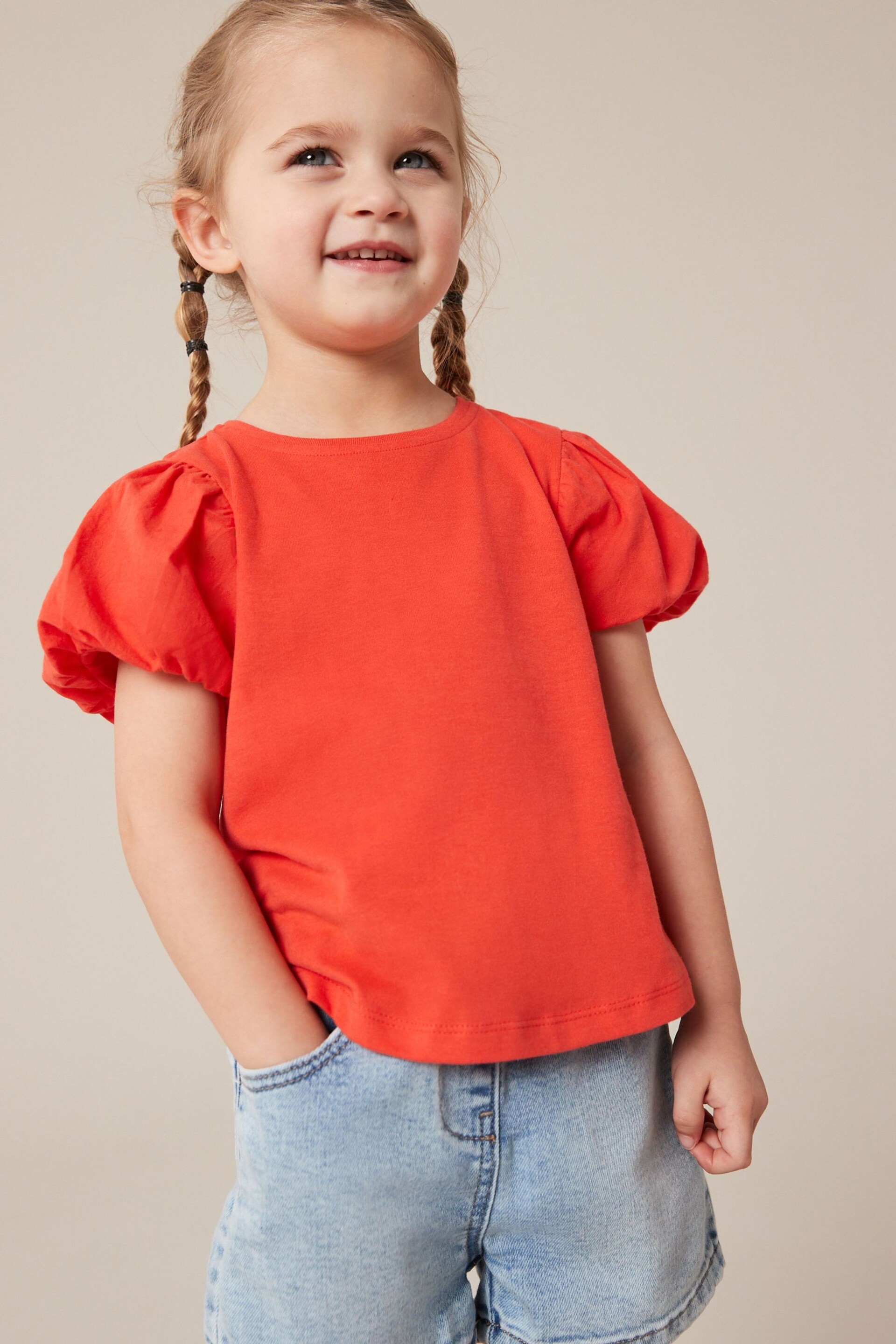 Red Puff Short Sleeve T-Shirt (3mths-7yrs) - Image 1 of 7