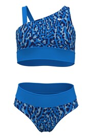 Nike Blue Animal Print Asymmetrical Top Bikini Set - Image 3 of 4