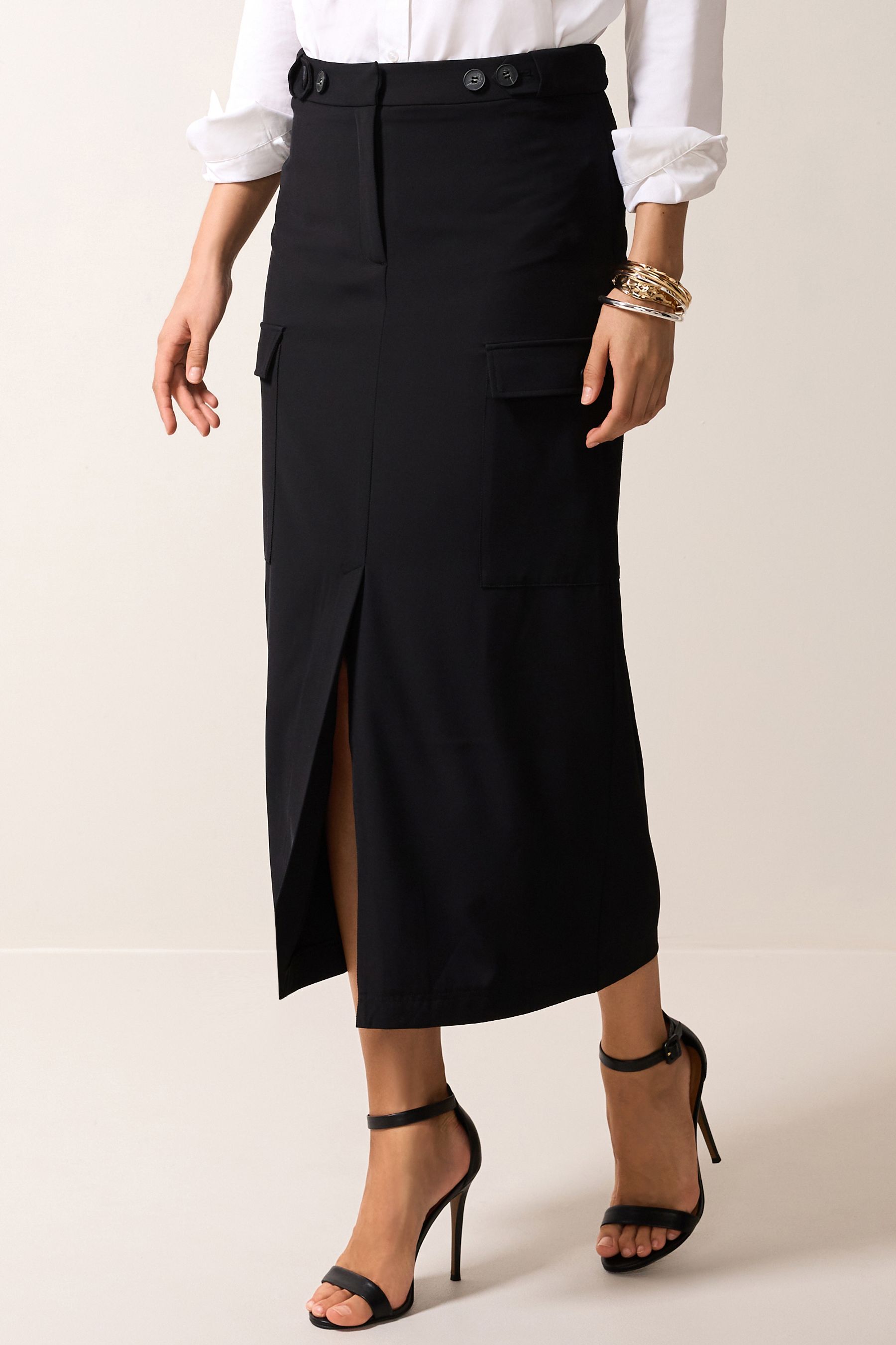 Buy Black Adjustable Utility Midi Skirt from Next Luxembourg