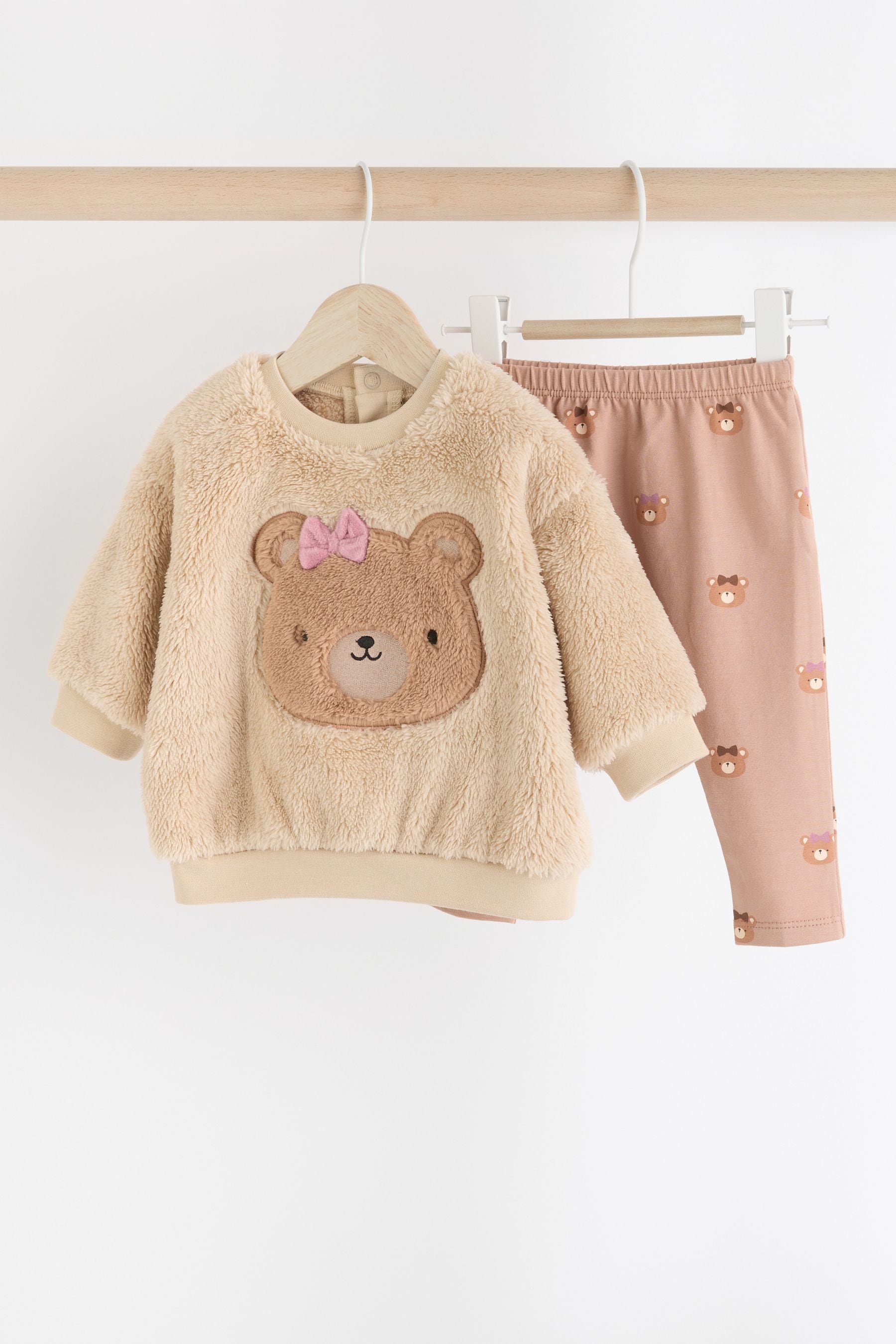 Buy Caramel Brown Bear Cosy Baby Fleece Jumper and Leggings 2 Piece Set from the Next UK online shop